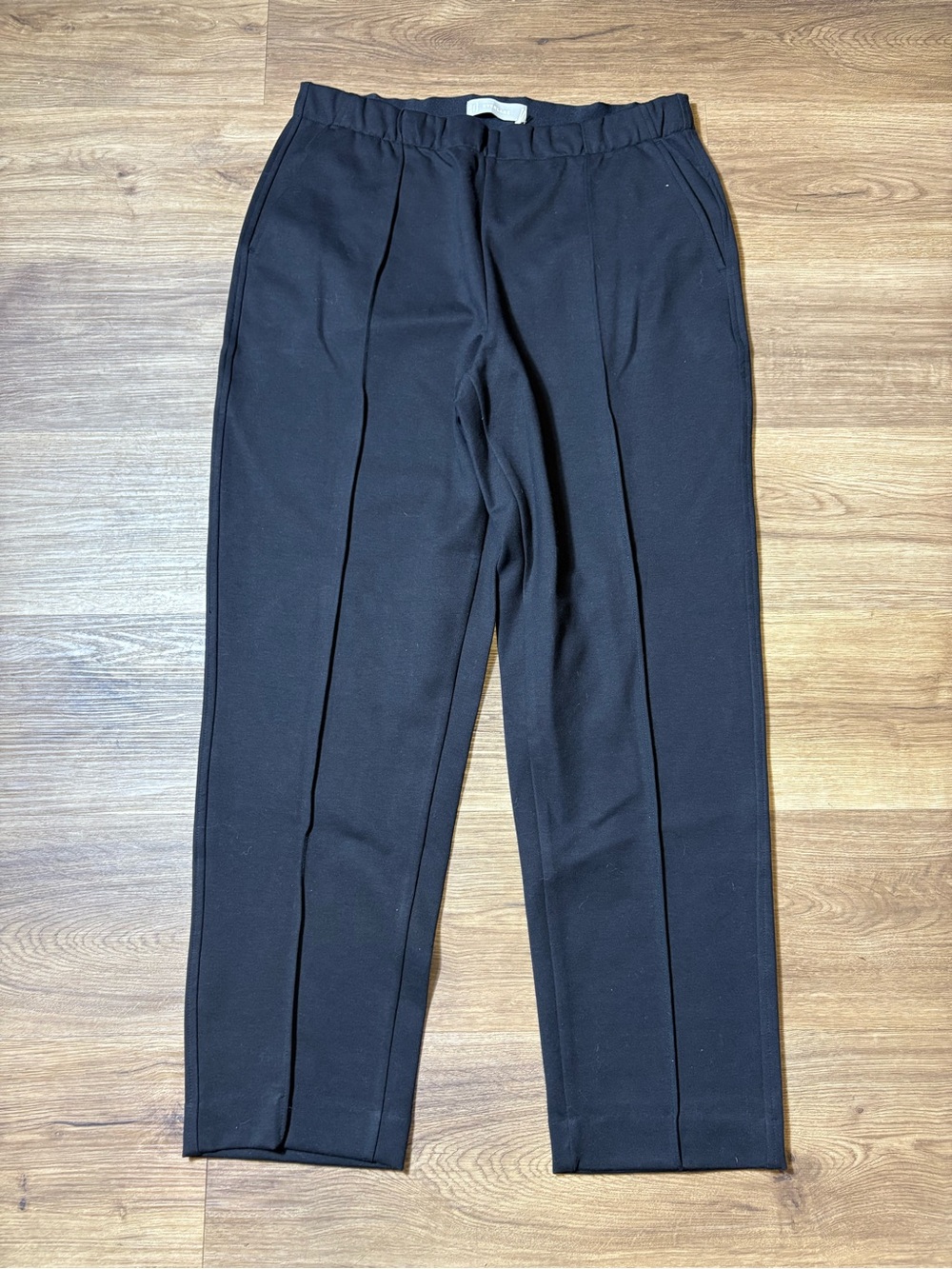 NWT Everlane The Dream Pants Black Cotton Modal Blend Tapered Leg Size L